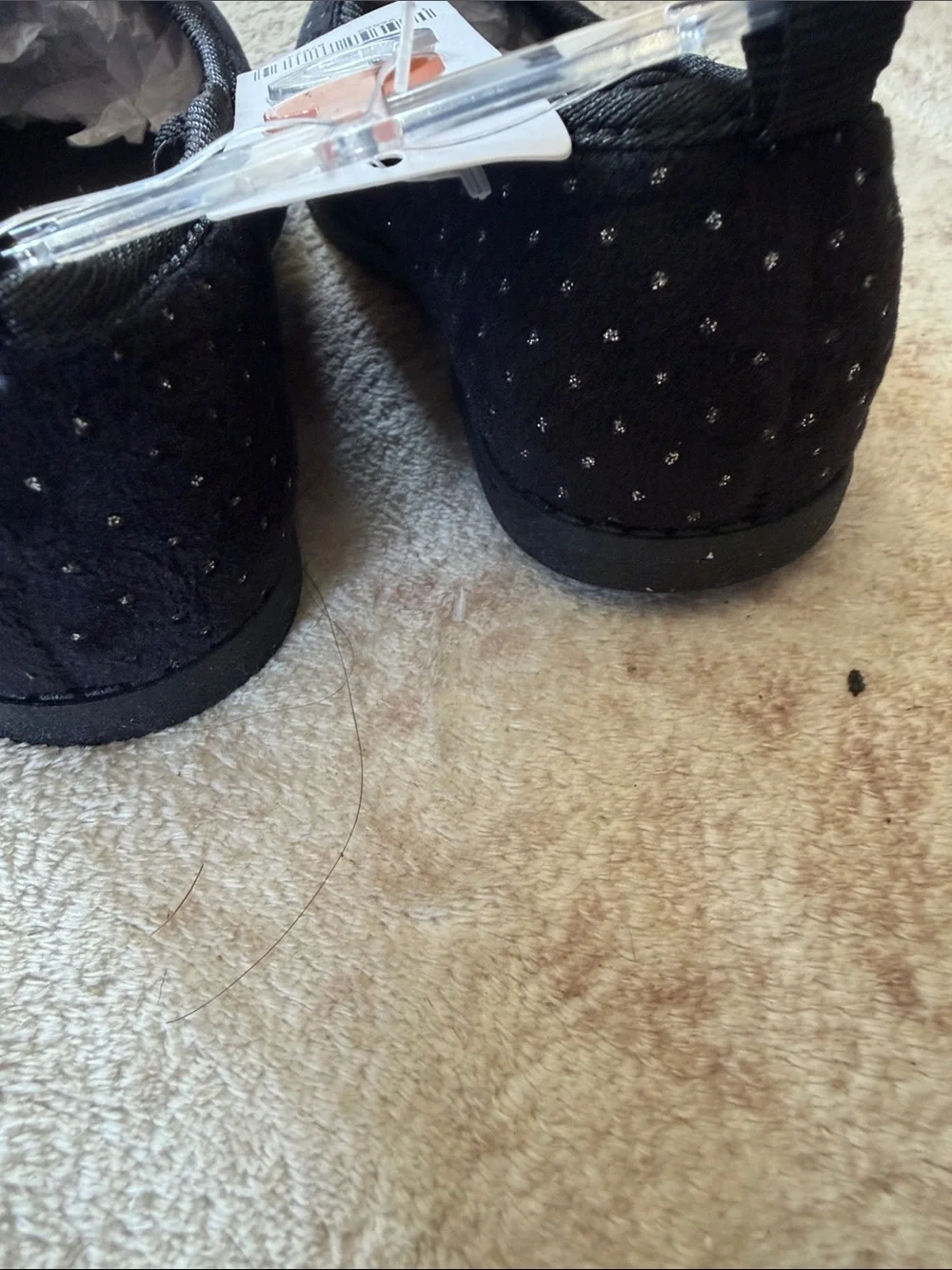 Carter's Black Glitter Dot Girls Ballet Flats